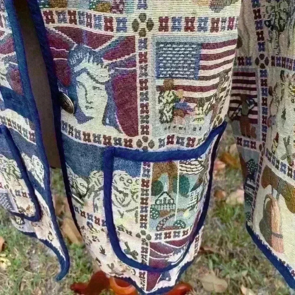 Vintage tapestry jacket with American pattern by Blair - Picture 5 of 7